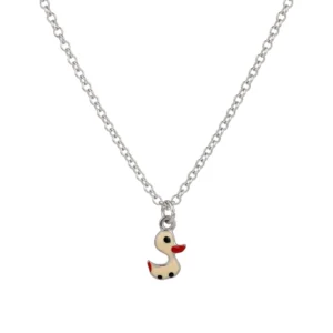 925 silver cute duck charm necklace