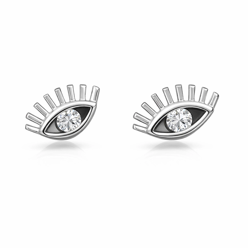 925 silver evil eye crystal stud earrings 925 silver evil eye crystal stud earrings
