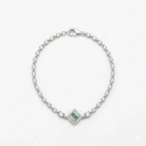 925 silver green stone tennis bracelet