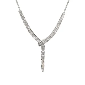925 sterling silver baguette zircon y necklace