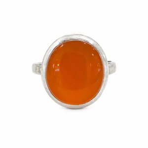 925 silver orange agate oval ring (عقيق)
