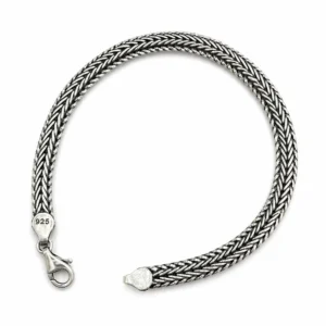 925 silver braided chain bracelet