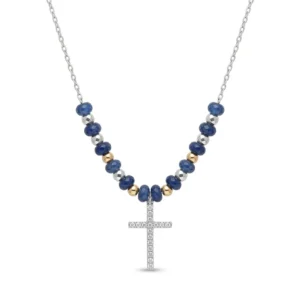 925 sterling silver beaded cross necklace