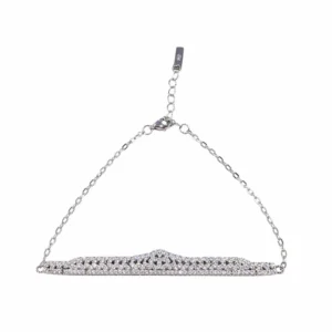 925 silver pavé link bar bracelet