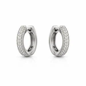 925 silver pavé zircon hoop earrings