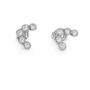 925 silver multi zircon ear stud earrings
