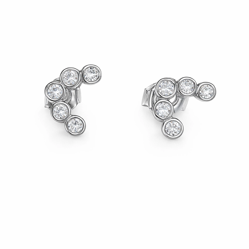 925 silver multi zircon ear stud earrings 925 silver multi zircon ear stud earrings
