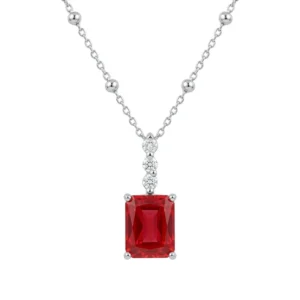 925 silver cushion cut necklace