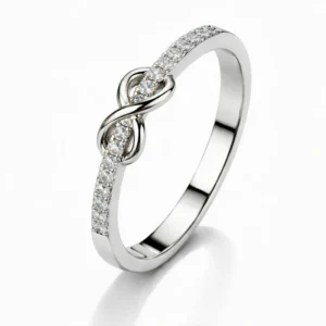 925 silver infinity knot zircon ring