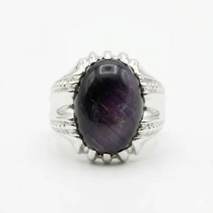 925 silver purple stone statement ring