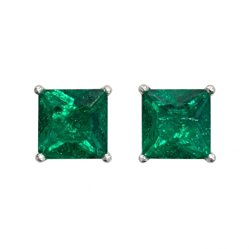 925 silver square zircon stud earrings 925 silver square zircon stud earrings