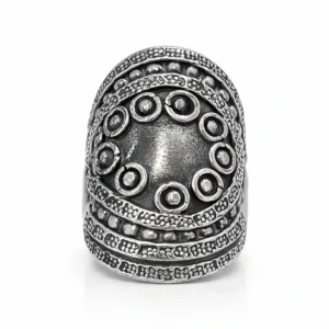 925 silver vintage oxidized statement ring