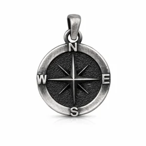 925 silver compass pendant charm