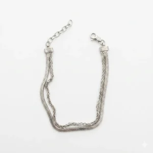 925 silver multi layer chain bracelet