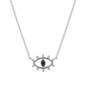 925 sterling silver blue evil eye necklace with zircon