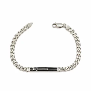 925 silver cuban link id bracelet