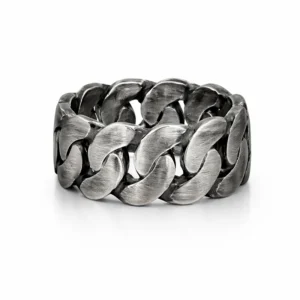 925 silver cuban link men’s ring