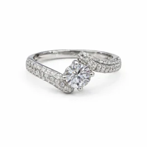925 silver round zircon twist wrap ring
