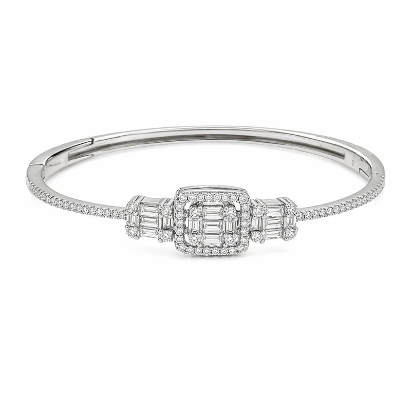 925 silver emerald cut halo bangle 925 silver emerald cut halo bangle