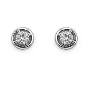 925 silver classic round zircon stud earrings