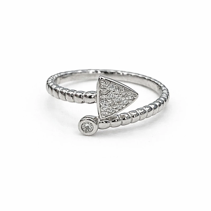 925 silver triangle zircon open wrap ring 925 silver triangle zircon open wrap ring