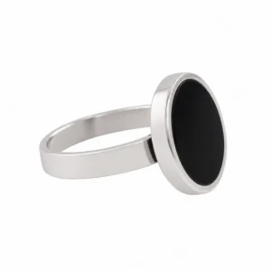 925 silver black onyx round signet ring for men