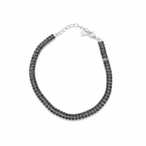 925 silver black zircon tennis bracelet