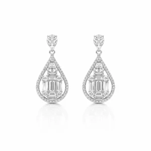 925 silver teardrop zircon earrings