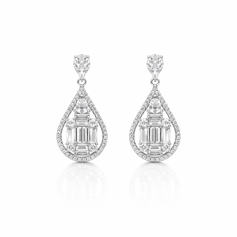 925 silver teardrop zircon earrings 925 silver teardrop zircon earrings