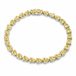 925 Silver Yellow Teardrop Tennis Style Bracelet