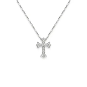 925 silver pavé cross necklace