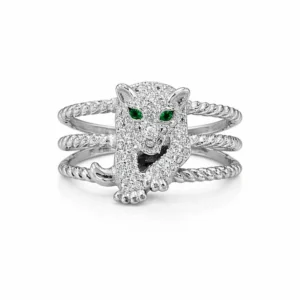 925 sterling silver panther wrap ring