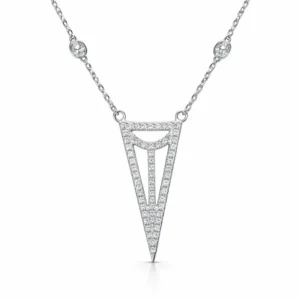 925 sterling silver geometric triangle pendant necklace