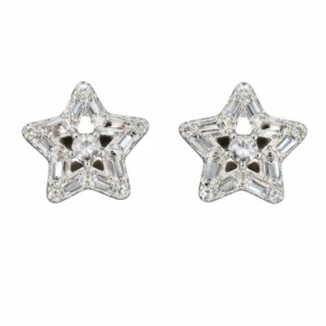 925 silver star shape zircon stud earrings
