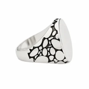 925 silver modern abstract signet ring for men