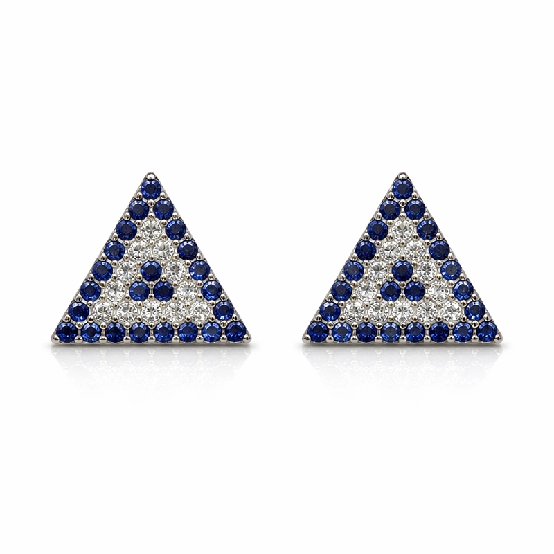 925 silver blue triangle zircon stud earrings 925 silver blue triangle zircon stud earrings