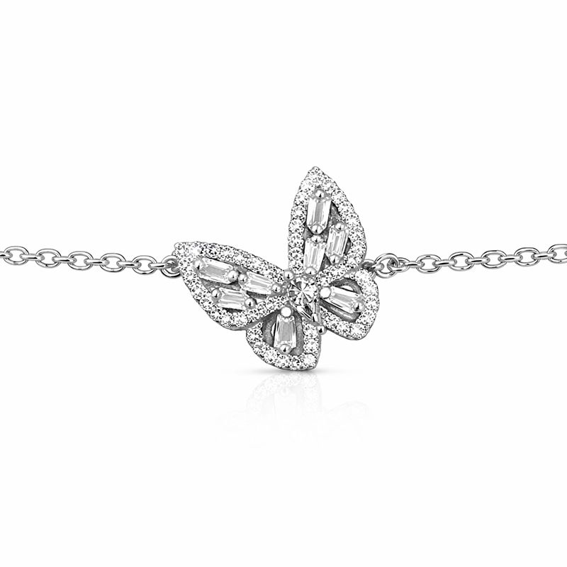 925 silver butterfly crystal bracelet 925 silver butterfly crystal bracelet