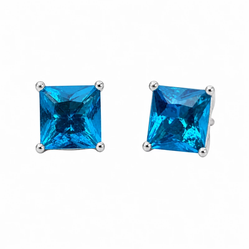 925 silver square zircon stud earrings 925 silver square zircon stud earrings