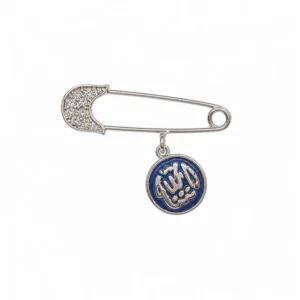925 silver allah safety pin brooch