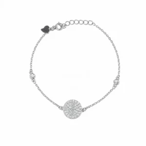 925 silver pavé circle zircon bracelet