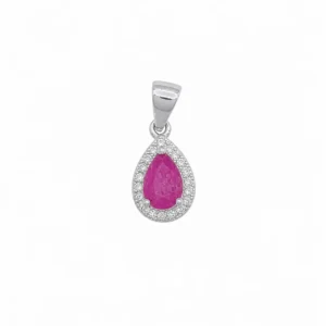 925 silver ruby gemstone teardrop pendant
