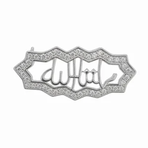 925 silver mashallah zircon brooch