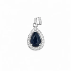 925 silver sapphire gemstone teardrop pendant