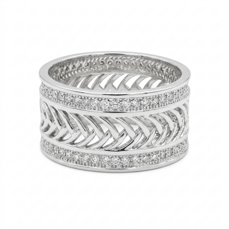 925 silver interwoven sparkle band ring 925 silver interwoven sparkle band ring