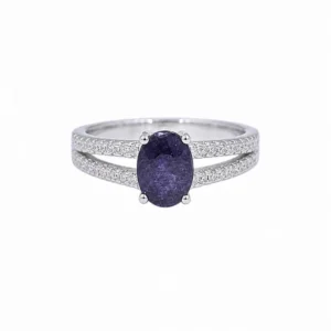 925 silver sapphire split band ring