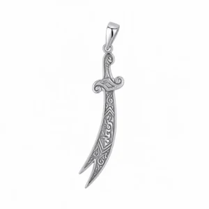 925 silver engraved sword pendant