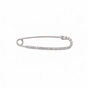 925 silver safety pin brooch with zircon