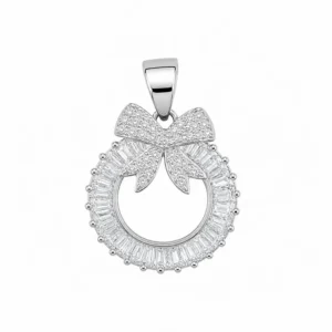 925 silver bow circle pendant