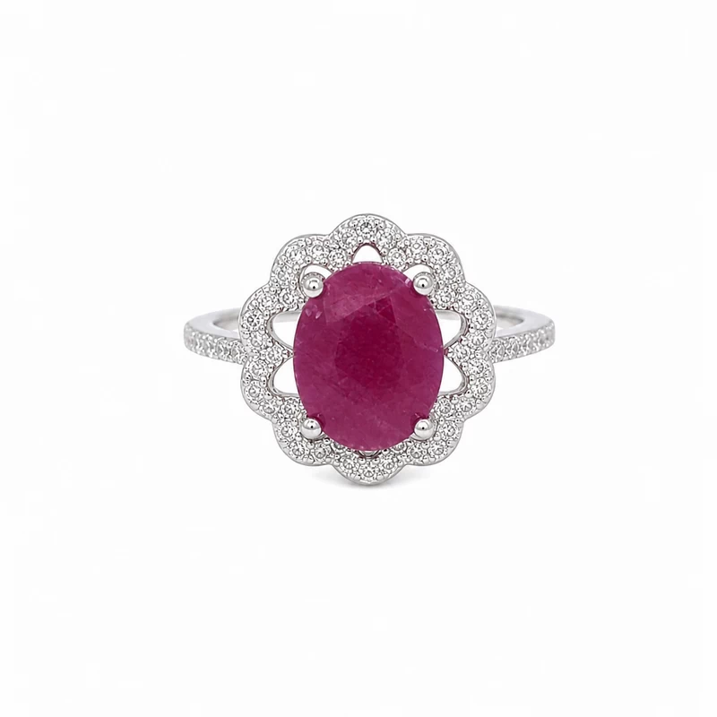 925 silver ruby rosette ring 925 silver ruby rosette ring