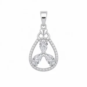 925 silver teardrop stone pendant